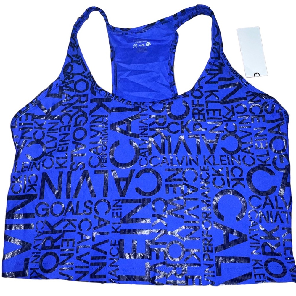 Performance Allover Logo Cropped Tank Top